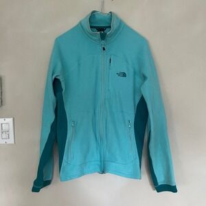 The North Face Women's Aqua Teal Fleece Full Zip Jacket L
